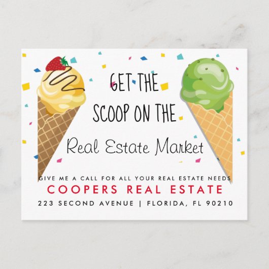 実在不動産アイスクリームスクープ紹介 案内ポストカード (正面)