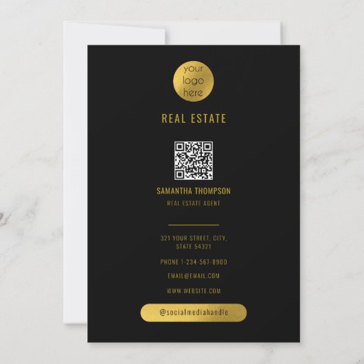 実在不動産エージェントハッピーホームアニバーサリー ノートカード (裏面)