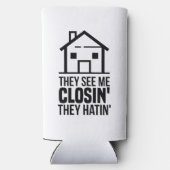 実在不動産エージェント彼らは私を参照して閉じる不動産仲介業者Gag スリム缶クーラー (裏面)