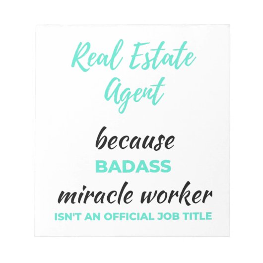 実在不動産エージェントBadass Miracle Worker 2 ノートパッド (正面)