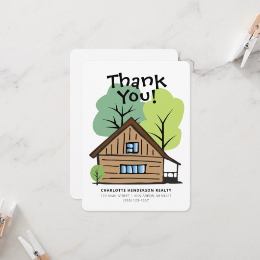 実在不動産クライアント手書きサンキューカード カード (正面/裏面インサイチュ)