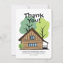 実在不動産クライアント手書きサンキューカード カード