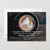 実在不動産コーヒー紹介の発表 案内ポストカード (正面/裏面)