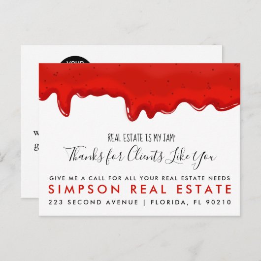 実在不動産ジャム紹介の発表 案内ポストカード (正面/裏面)