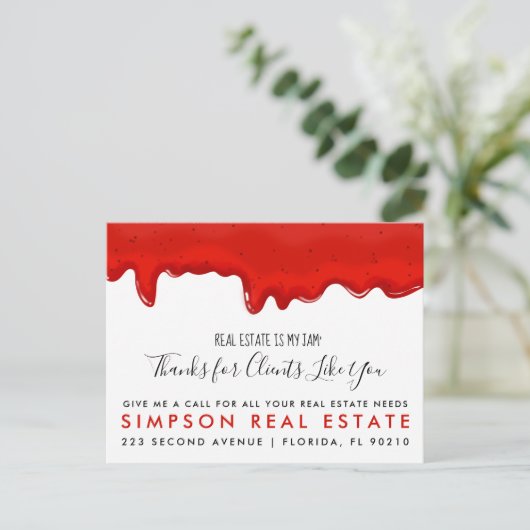 実在不動産ジャム紹介の発表 案内ポストカード (スタンド正面)