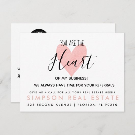 実在不動産ハート紹介発表 案内ポストカード (正面/裏面)