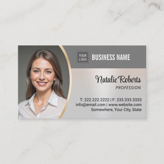 実在不動産ファイナンシャルコンサルタント銀写真 名刺 (正面)