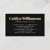 実在不動産ブローカーエモダンージェントブラック金ゴールドハウス 名刺 (裏面)