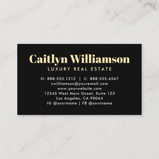 実在不動産ブローカーエモダンージェントブラック金ゴールドハウス 名刺 (裏面)