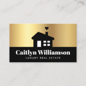 実在不動産ブローカーエモダンージェントブラック金ゴールドハウス 名刺 (正面)