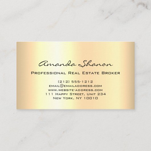 実在不動産ブローカーエモダンージェントブラック金ゴールドハウス 名刺 (裏面)