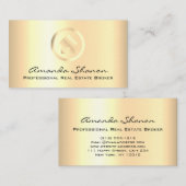 実在不動産ブローカーエモダンージェントブラック金ゴールドハウス 名刺 (正面/裏面)