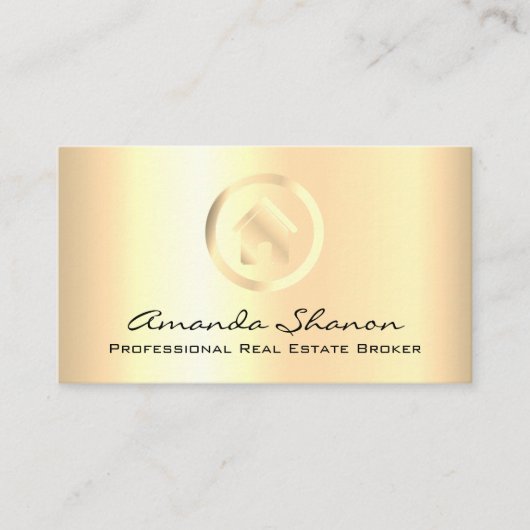 実在不動産ブローカーエモダンージェントブラック金ゴールドハウス 名刺 (正面)