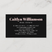 実在不動産ブローカーエモダンージェント黒ピンクハウス 名刺 (裏面)