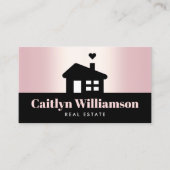 実在不動産ブローカーエモダンージェント黒ピンクハウス 名刺 (正面)