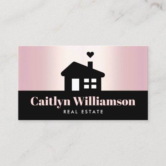 実在不動産ブローカーエモダンージェント黒ピンクハウス 名刺 (正面)