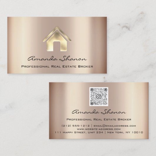 実在不動産ブローカーエージェントバラQRコードBusiness Car 名刺 (正面/裏面)