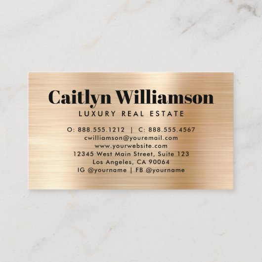 実在不動産ブローカーエージェント黒金ゴールドハモダンウス 名刺 (裏面)