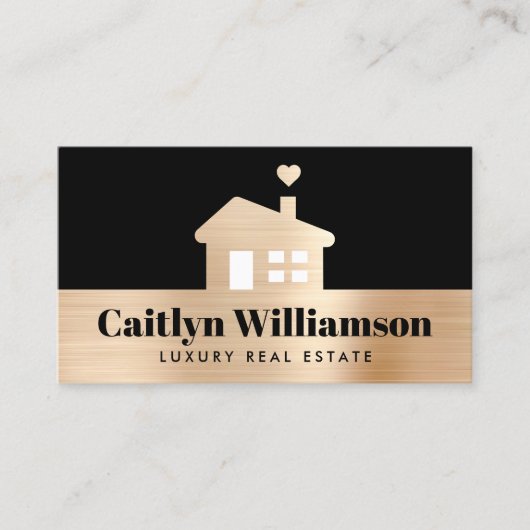 実在不動産ブローカーエージェント黒金ゴールドハモダンウス 名刺 (正面)
