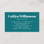 実在不動産ブローカープロフェッショナルモダンハウスティール(緑がかった色) 名刺 (裏面)