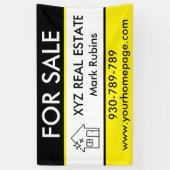 実在不動産ブローカーロゴマーケティング販売カスタム用 横断幕 (縦)