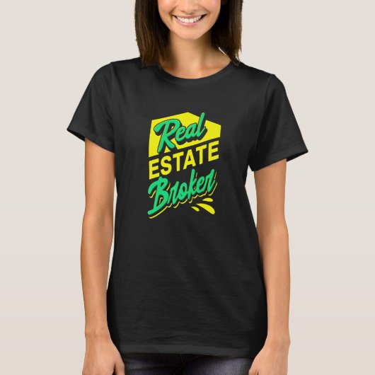 実在不動産ブローカー不動産仲介業者 Tシャツ (正面)