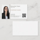 実在不動産プロフェッショナルの挿入または写真の追加QR 名刺 (正面/裏面)