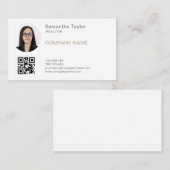 実在不動産プロフェッショナルの挿入または写真の追加QR 名刺 (正面/裏面)