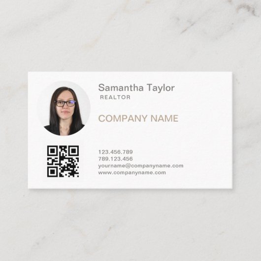 実在不動産プロフェッショナルの挿入または写真の追加QR 名刺 (正面)