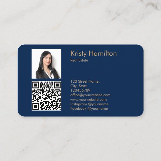 実在不動産プロフェッショナル不動産仲介業者追加フォトQRコード 名刺 (裏面)