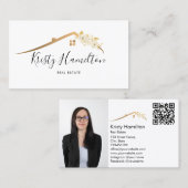 実在不動産プロフェッショナル不動産仲介業者追加フォトQRコード 名刺 (正面/裏面)