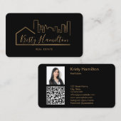 実在不動産プロフェッショナル不動産仲介業者追加フォトQRコード 名刺 (正面/裏面)