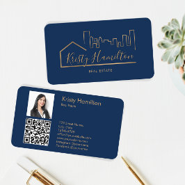 実在不動産プロフェッショナル不動産仲介業者追加フォトQRコード 名刺