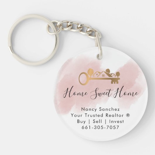 実在不動産プロフェッショナル不動産仲介業者鍵追加フォトbu キーホルダー (正面)