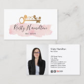 実在不動産プロフェッショナル不動産仲介業者鍵追加フォトbu 名刺 (正面/裏面)