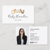 実在不動産プロフェッショナル不動産仲介業者鍵追加フォトbu 名刺 (正面/裏面)