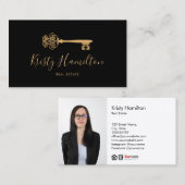 実在不動産プロフェッショナル不動産仲介業者鍵追加フォトbu 名刺 (正面/裏面)