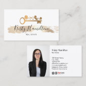 実在不動産プロフェッショナル不動産仲介業者鍵追加フォトbu 名刺 (正面/裏面)