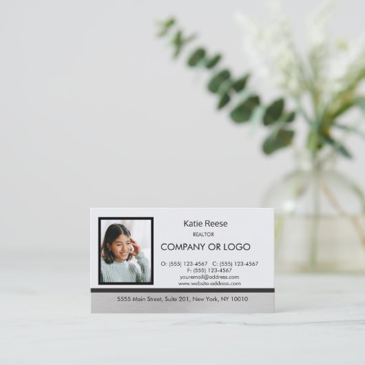 実在不動産プロフェッショナル写真とロゴの追加 名刺 (スタンド正面)