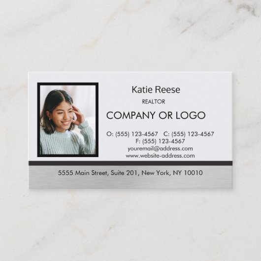実在不動産プロフェッショナル写真とロゴの追加 名刺 (正面)