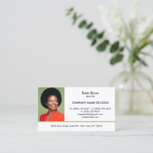 実在不動産プロフェッショナル写真の挿入の追加 名刺 (スタンド正面)