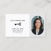 実在不動産プロフェッショナル写真QRコード鍵ロゴ 名刺 (正面)