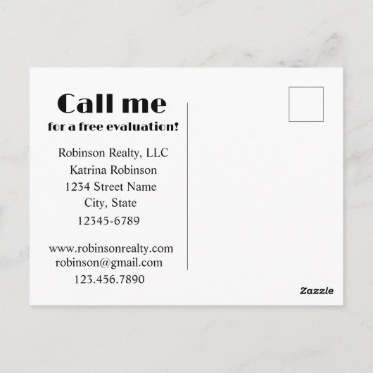 実在不動産ホーム値見積マーケティングメーラー ポストカード (裏面)