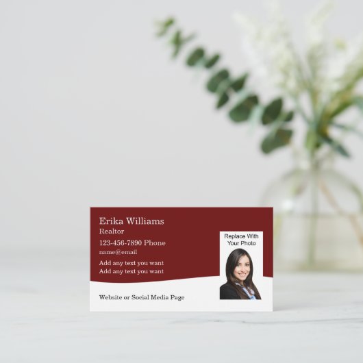 実在不動産ポートレート写真テンプレートコールカード 名刺 (スタンド正面)