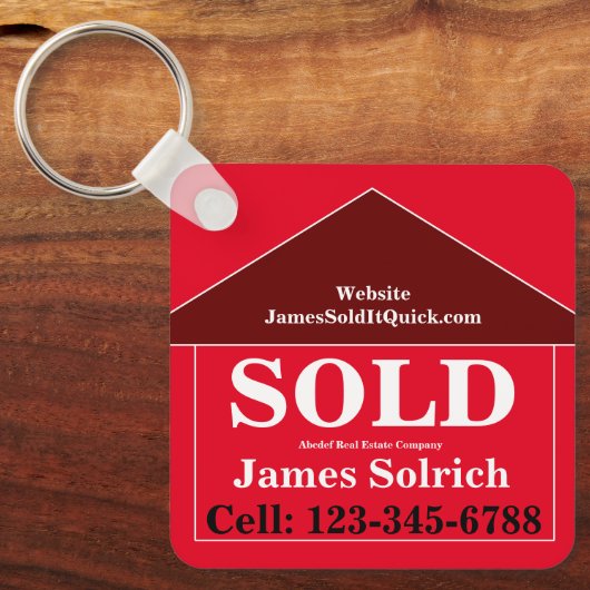実在不動産マーケティングGIFT名スクリプトモダン クール キーホルダー (正面)