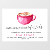 実在不動産ラテ紹介のお知らせ ウィンドウサイン (シート)