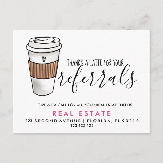 実在不動産ラテ紹介発表葉書 案内ポストカード (正面)