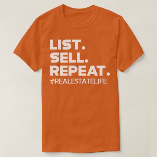 実在不動産リストの再販w tシャツ (デザイン正面)