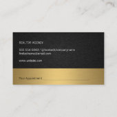 実在不動産リネン金ゴールドメタリック 予約カード (裏面)