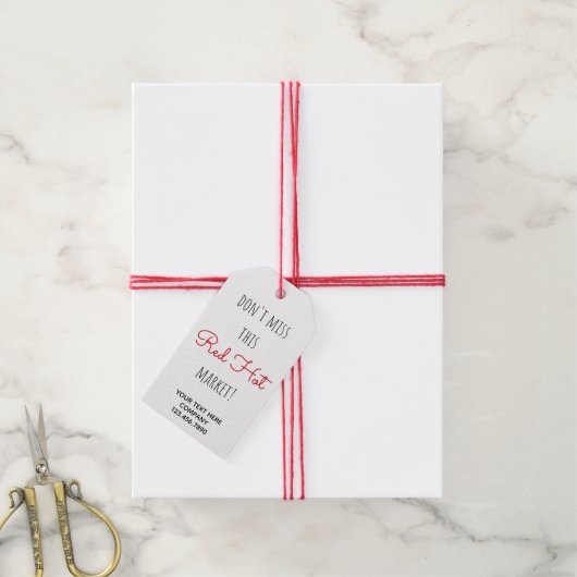 実在不動産レッドホットマーケットセラポップ・アートのー ギフトタグ (より糸付き)